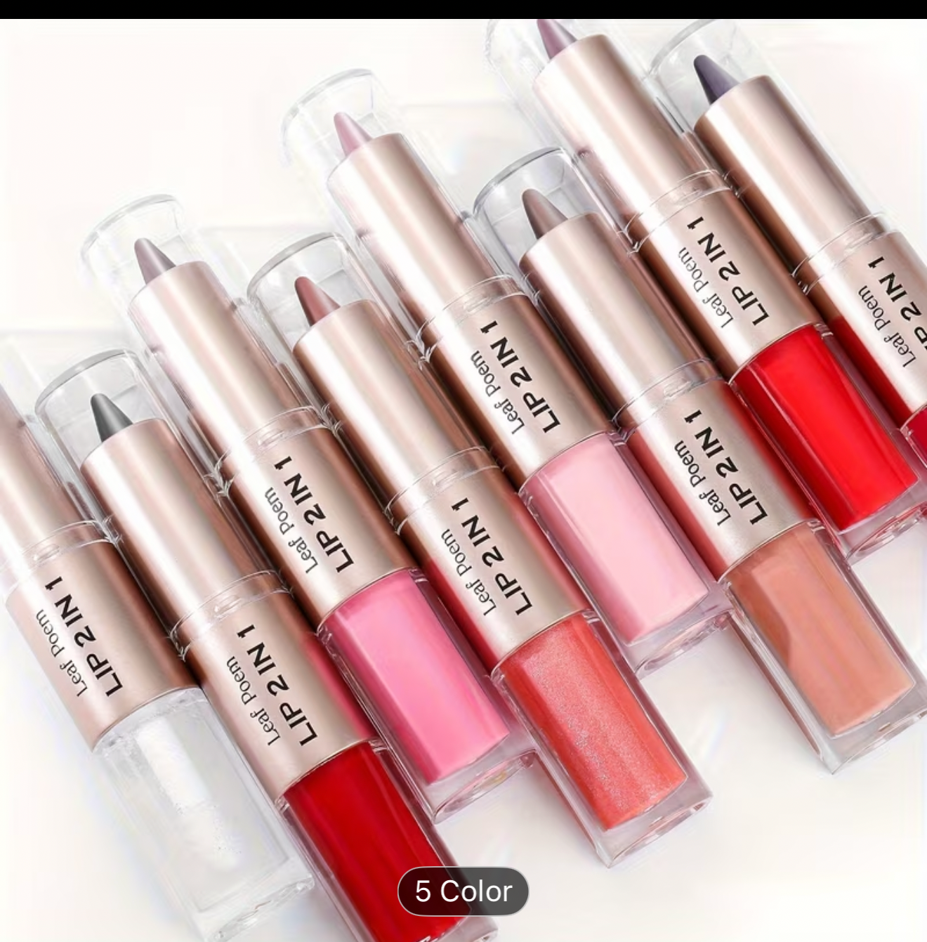 Lip Liner Lip Gloss Double-head Two-in-one Makeup Product - Matte Lip Liner, Mirror-like Lip Gloss, Lip Cream - with Glossy Finish - Perfect Gift Choice